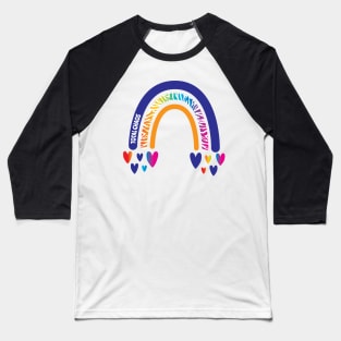 Total Chaos Awareness Rainbow with hearts Baseball T-Shirt